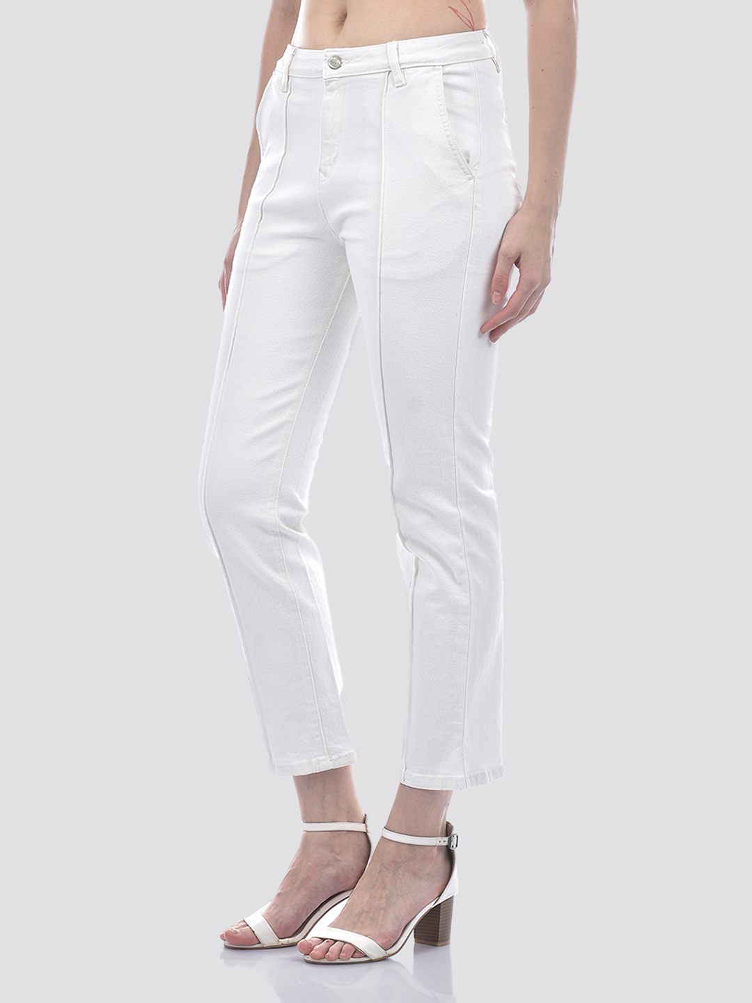 Numero Uno Women White High Rise Straight Fit Sustainable Jeans